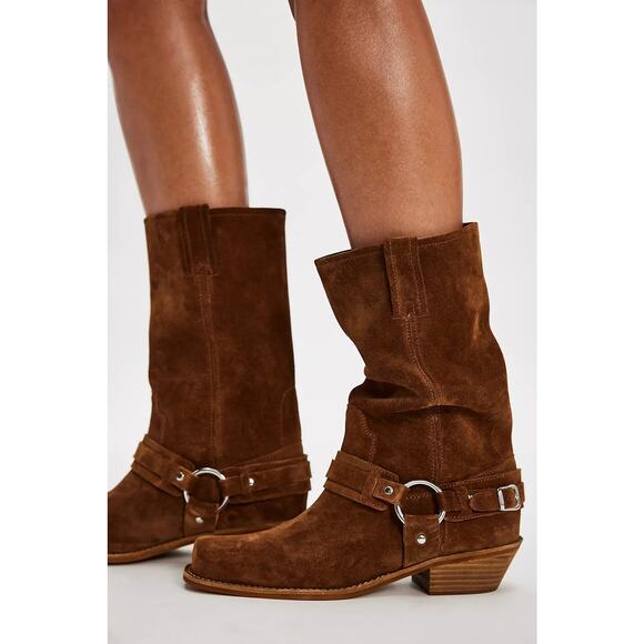 Free People Coyote Country Harness Boots - 8 - Coffee Suede - Picture 1 of 3